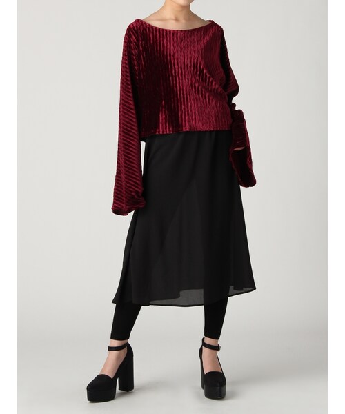 EVRIS（エヴリス）の「レイヤードレギンスフレアスカート（スカート・レディース・ブラック/ミックス）」の7枚目の写真