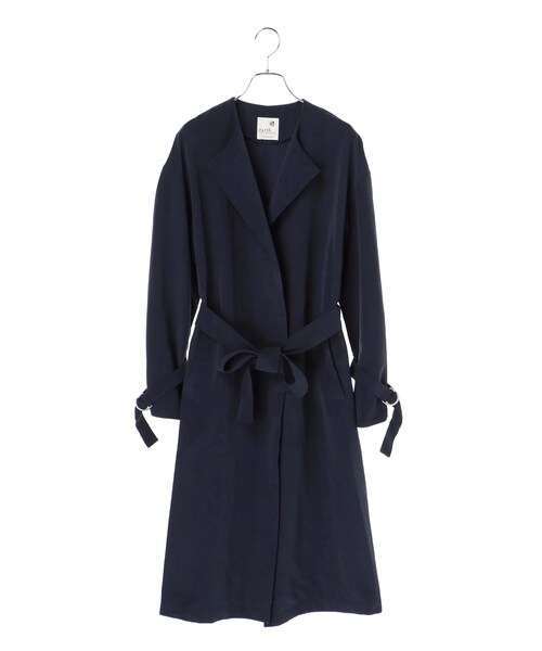earth music&ecology（アースミュージックアンドエコロジー）の「★ドロップショルダーノーカラーコート（ジャケット/アウター・ベージュ/カーキ/ネイビー・F）」の12枚目の写真