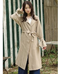 earth music&ecology | ★ドロップショルダーノーカラーコート(ジャケット/アウター)