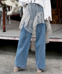 DINT | カラースキームワイドデニムパンツ(デニムパンツ)