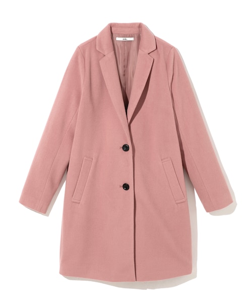【ルシェルブルー】ウールロングチェスターコート ピンク ルシェルブルー コート ピンク ウール チェスター アウター
