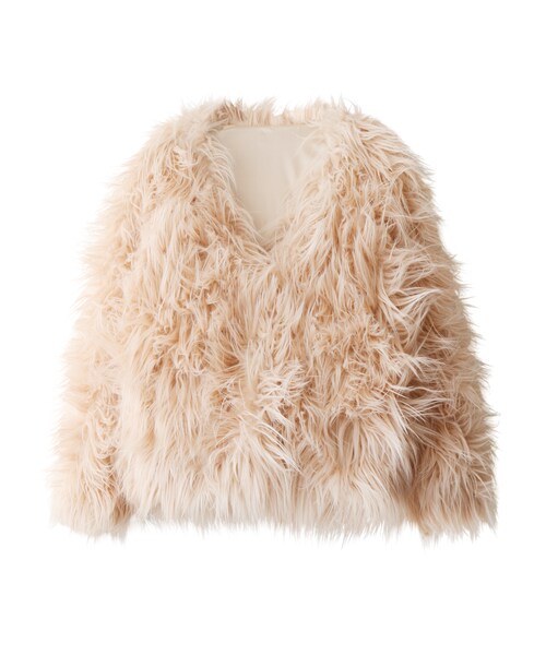 GRL（グレイル）の「エコファージャケット（その他アウター・レディース・ピンクベージュ/ブラック/グレー・M）」の3枚目の写真