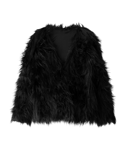 GRL（グレイル）の「エコファージャケット（その他アウター・レディース・ピンクベージュ/ブラック/グレー・M）」の2枚目の写真