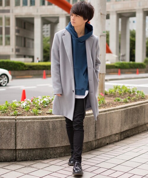 LIDNM（リドム）の「オフショルダーパーカー（パーカー・メンズ・デイープブルー・S、M、L）」の4枚目の写真