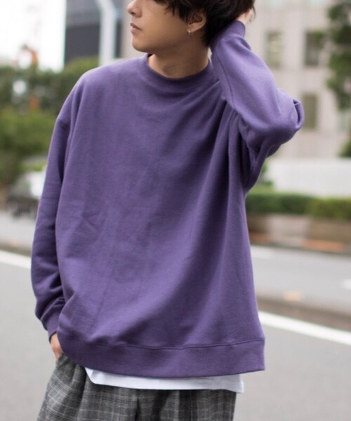 LIDNM(リドム)の「オフショルダースウェット(スウェット・メンズ・パープル・S、M、L)」の1枚目の写真