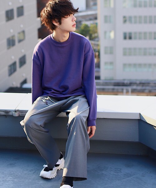 LIDNM(リドム)の「オフショルダースウェット(スウェット・メンズ・パープル・S、M、L)」の5枚目の写真