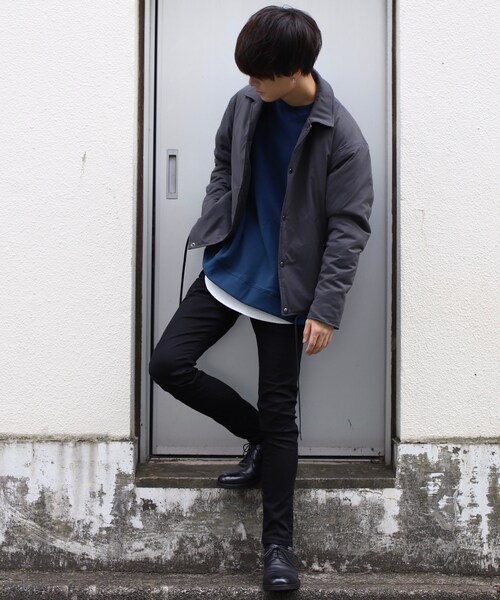 LIDNM（リドム）の「オフショルダースウェット（スウェット・メンズ・ディープブルー・S、M、L）」の5枚目の写真