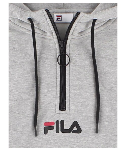 E hyphen world gallery（イーハイフンワールドギャラリー）の「FILA スウェットハーフジップパーカー（トップス・杢グレー/ブラック・F）」の7枚目の写真