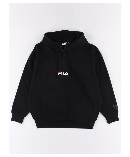 E hyphen world gallery（イーハイフンワールドギャラリー）の「FILA スウェットハーフジップパーカー（トップス・杢グレー/ブラック・F）」の9枚目の写真