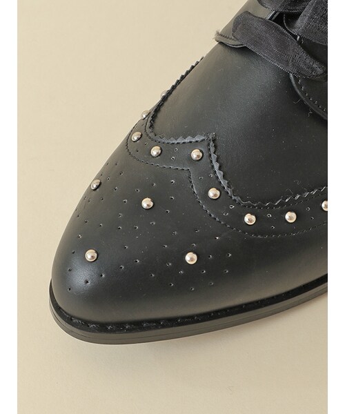 31 Sons de mode（トランテアン　ソン　ドゥ　モード）の「スタッズレースアップシューズ（シューズ・レディース・ブラック・S/M/L）」の6枚目の写真