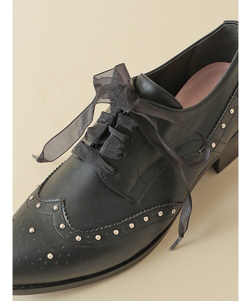31 Sons de mode（トランテアン　ソン　ドゥ　モード）の「スタッズレースアップシューズ（シューズ・レディース・ブラック・S/M/L）」の8枚目の写真