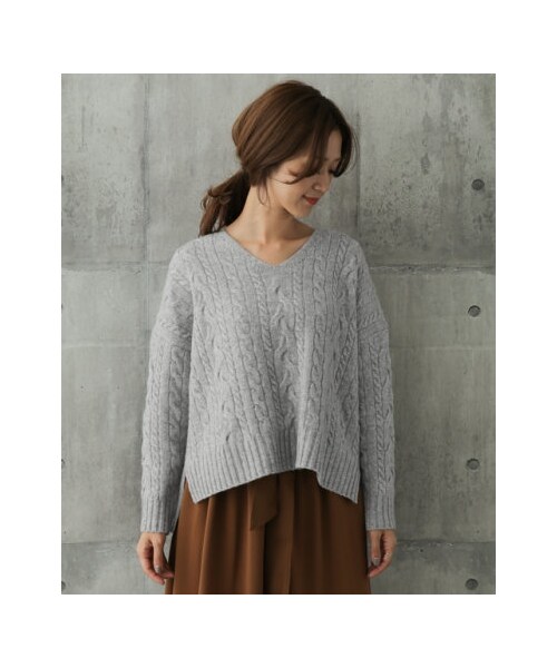 URBAN RESEARCH DOORS（アーバンリサーチドアーズ）の「【予約】ハミルトンウールアラン柄ニット（その他・レディース・IVORY/NAVY/GRAY/L.BEIGE・one）」の19枚目の写真