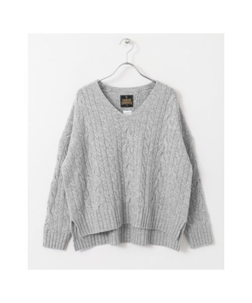 URBAN RESEARCH DOORS（アーバンリサーチドアーズ）の「【予約】ハミルトンウールアラン柄ニット（その他・レディース・IVORY/NAVY/GRAY/L.BEIGE・one）」の2枚目の写真