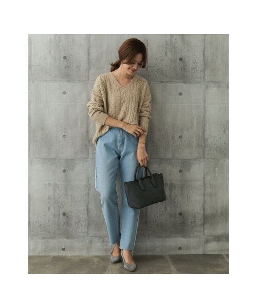 URBAN RESEARCH DOORS（アーバンリサーチドアーズ）の「【予約】ハミルトンウールアラン柄ニット（その他・レディース・IVORY/NAVY/GRAY/L.BEIGE・one）」の15枚目の写真