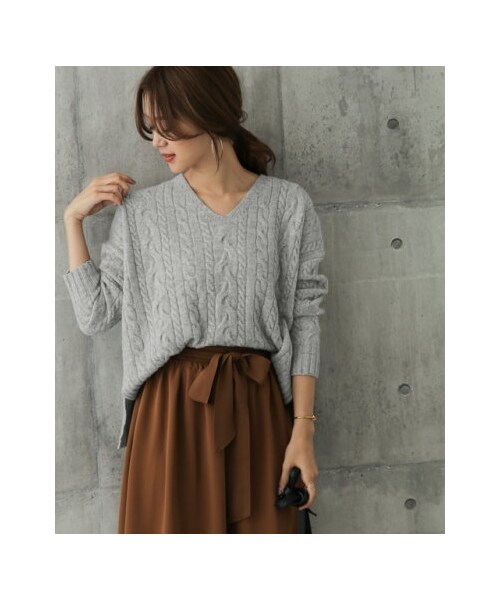 URBAN RESEARCH DOORS（アーバンリサーチドアーズ）の「【予約】ハミルトンウールアラン柄ニット（その他・レディース・IVORY/NAVY/GRAY/L.BEIGE・one）」の17枚目の写真