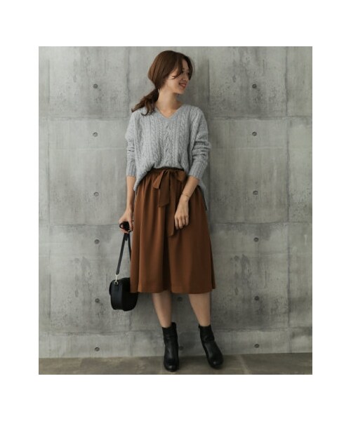 URBAN RESEARCH DOORS（アーバンリサーチドアーズ）の「【予約】ハミルトンウールアラン柄ニット（その他・レディース・IVORY/NAVY/GRAY/L.BEIGE・one）」の18枚目の写真