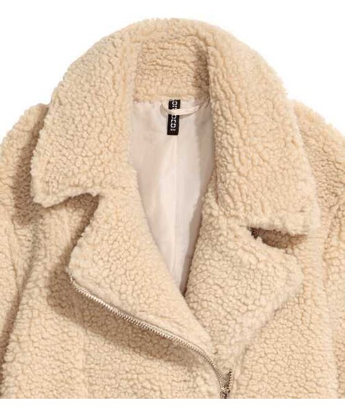 H&M(エイチ・アンド・エム)の「H&M Pile Biker Jacket(ジャケット/アウター・レディース・Beige・4)」の2枚目の写真