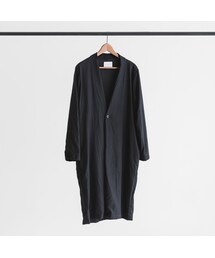 no brand | Frannel stretch no collar coat (black)(その他アウター)