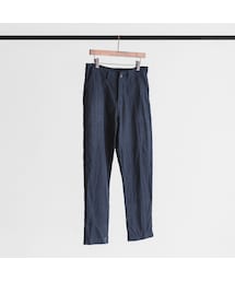 no brand | Linen weather cloth set up pants (navy)(その他パンツ)