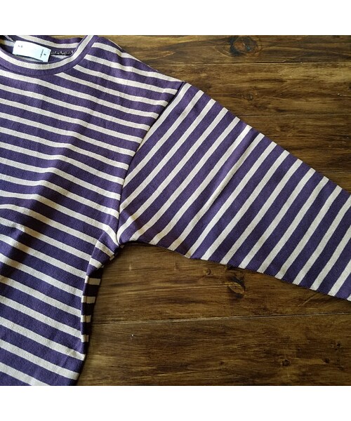 Handmade(ハンドメイド)の「ブラウンボーダーT(Tシャツ/カットソー・レディース・その他)」の6枚目の写真