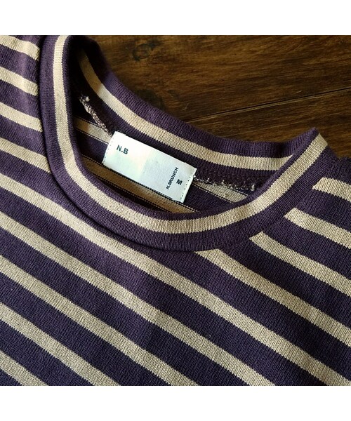 Handmade(ハンドメイド)の「ブラウンボーダーT(Tシャツ/カットソー・レディース・その他)」の5枚目の写真