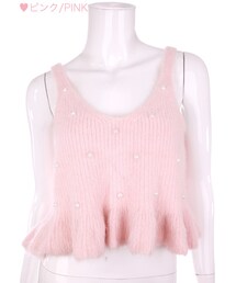 Bobon21 | パールヘプラムニットビスチェ-全３色-(ニット/セーター)