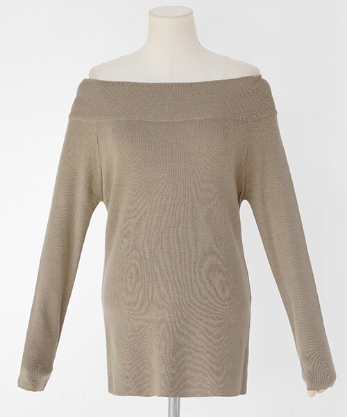 DHOLIC（ディーホリック）の「2WAYアクリルニットTシャツ（ニット/セーター・レディース・ホワイト/ブラウン/ブラック/レッド/ベージュ・FREE）」の4枚目の写真