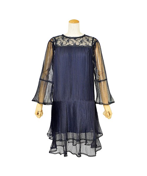 flower（フラワー）の「la sheer dress ～ラ・シアードレス（ワンピース・レディース・pink/blue・FREE）」の2枚目の写真