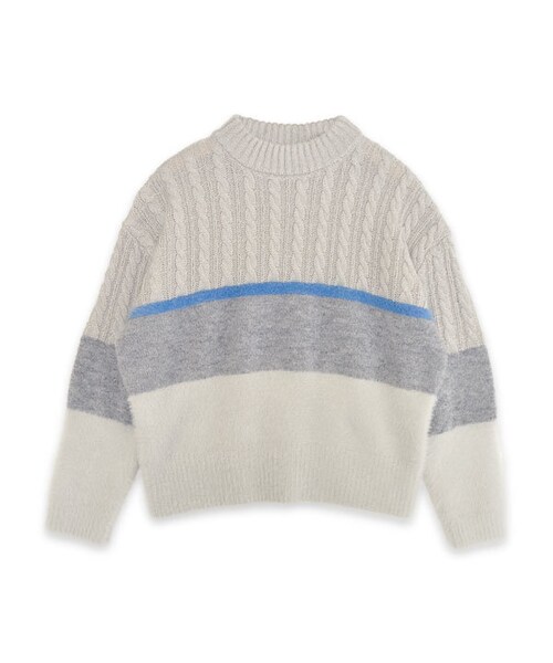 flower（フラワー）の「mix color knit ～ﾐｯｸｽｶﾗｰﾆｯﾄ（ニット/セーター・レディース・brown/pink/blue・FREE）」の2枚目の写真