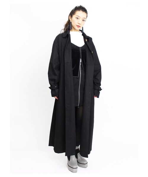 BARAK（バラク）の「スーパーロングコート（ダウンジャケット/コート・レディース・ワイン/ベージュ/ブラック・FREE）」の2枚目の写真