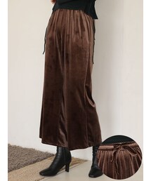 KORMARCH | ドローストリングベロアワイドパンツ(その他パンツ)