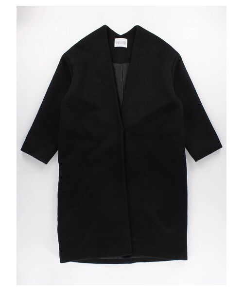 E hyphen world gallery（イーハイフンワールドギャラリー）の「ノーカラーロングコート（ジャケット/アウター・ブラック・F）」の6枚目の写真