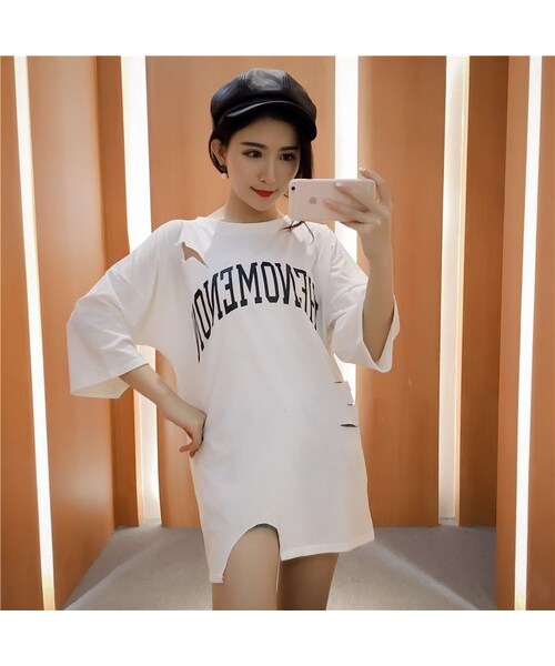 No Brand ノーブランド の 定価9980円jt Onep4 238 ワンピース ワンピ ドレス レディース カットソーワンピース カジュアル スポーティー ワンピース Wear