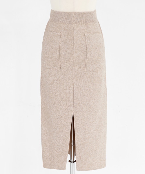 DHOLIC(ディーホリック)の「フロントスリットニットスカート(スカート・レディース・ブラック/ベージュ・FREE)」の2枚目の写真