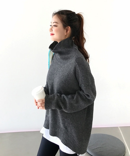 DHOLIC（ディーホリック）の「ウール混タートルネックニットプルオーバー（ニット/セーター・レディース・ホワイト/グレー/グリーン/ベージュ・FREE）」の2枚目の写真