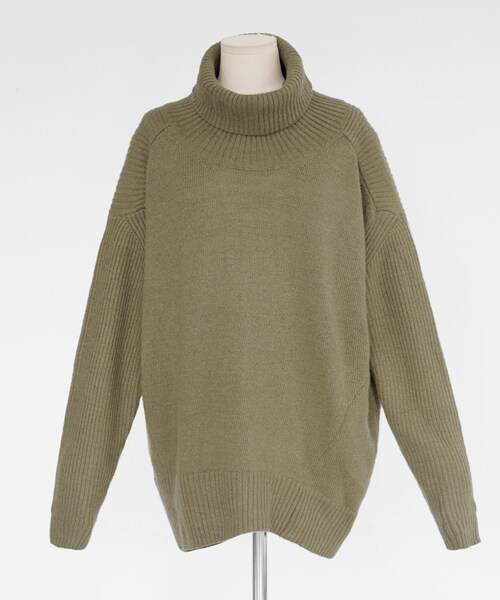 DHOLIC（ディーホリック）の「ウール混タートルネックニットプルオーバー（ニット/セーター・レディース・ホワイト/グレー/グリーン/ベージュ・FREE）」の4枚目の写真