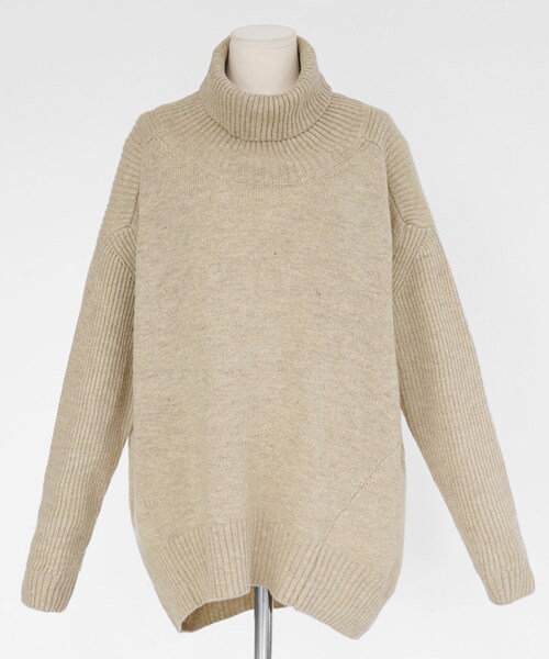 DHOLIC（ディーホリック）の「ウール混タートルネックニットプルオーバー（ニット/セーター・レディース・ホワイト/グレー/グリーン/ベージュ・FREE）」の3枚目の写真