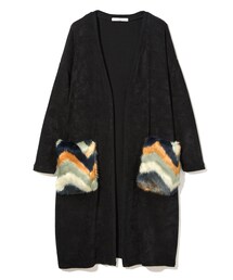 GRL | ミックスカラーファーポケットニットカーディガン(その他アウター)