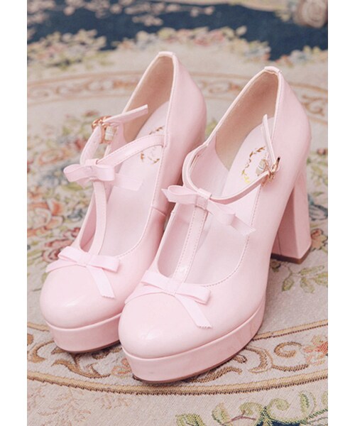 Bobon21（ボボンニジュウイチ）の「リボンストラップパンプス/ハイヒール-全３色-（パンプス・レディース・レッド/ブラック/ピンク・34(21.5-22.0cm)/35(22.0-22.5cm)/36(22.5-23.0cm)/37(23.0-23.5cm)/38(23.5-24.0cm)/39(24.0-24.5cm)）」の3枚目の写真