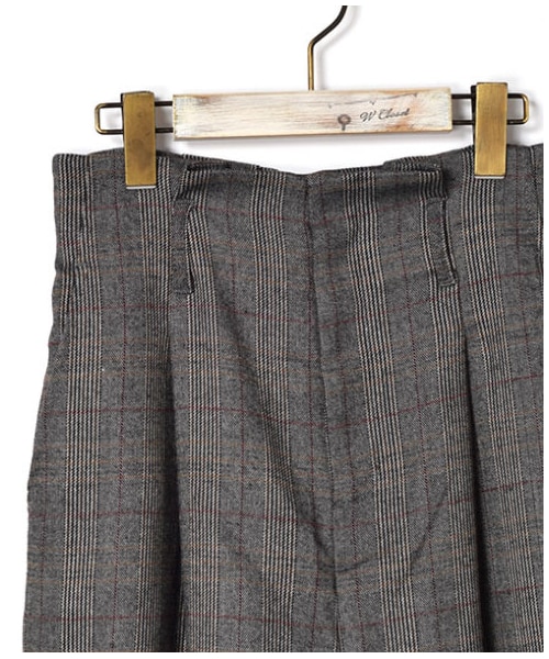 w closet（ダブルクローゼット）の「ハイウエストチェックパンツ（パンツ・レディース・ブラウン/チャコールグレー・FREE）」の12枚目の写真