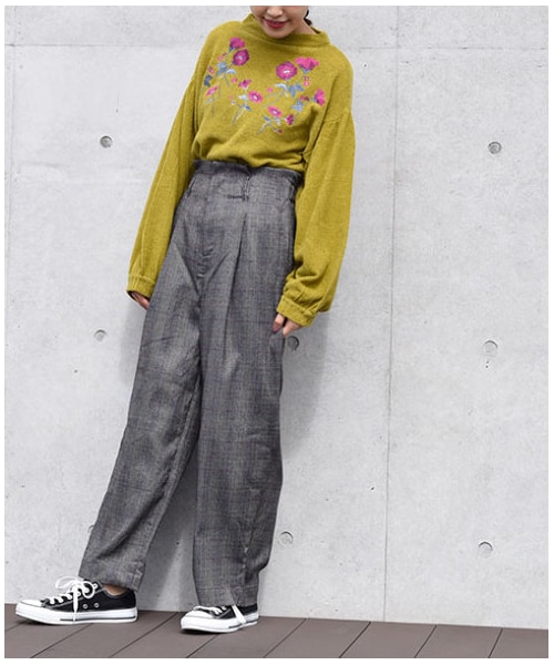 w closet（ダブルクローゼット）の「ハイウエストチェックパンツ（パンツ・レディース・ブラウン/チャコールグレー・FREE）」の10枚目の写真