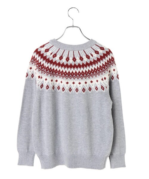 earth music&ecology（アースミュージックアンドエコロジー）の「フェアアイルニットプルオーバー（トップス・アイボリー/杢ライトグレー/ブラック・F）」の3枚目の写真