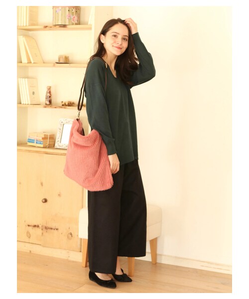 earth music&ecology（アースミュージックアンドエコロジー）の「ベルト付ワイドパンツ（パンツ・グレー/キャメル/ネイビー・F）」の2枚目の写真