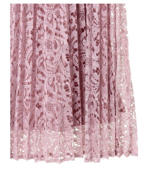 earth music&ecology（アースミュージックアンドエコロジー）の「ラッセルレースプリーツスカート（スカート・アイボリー/ブラック/ピンク・F）」の8枚目の写真