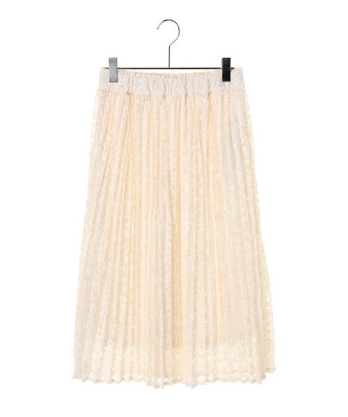 earth music&ecology（アースミュージックアンドエコロジー）の「ラッセルレースプリーツスカート（スカート・アイボリー/ブラック/ピンク・F）」の9枚目の写真
