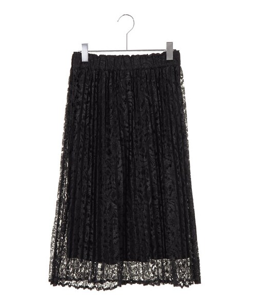 earth music&ecology（アースミュージックアンドエコロジー）の「ラッセルレースプリーツスカート（スカート・アイボリー/ブラック/ピンク・F）」の10枚目の写真