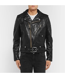 美品◎rag&bone （ラグアンドボーン）ロングライダース　えり本革　男女◎ 美品◎rag&bone （ラグアンドボーン）ロングライダースえり本革