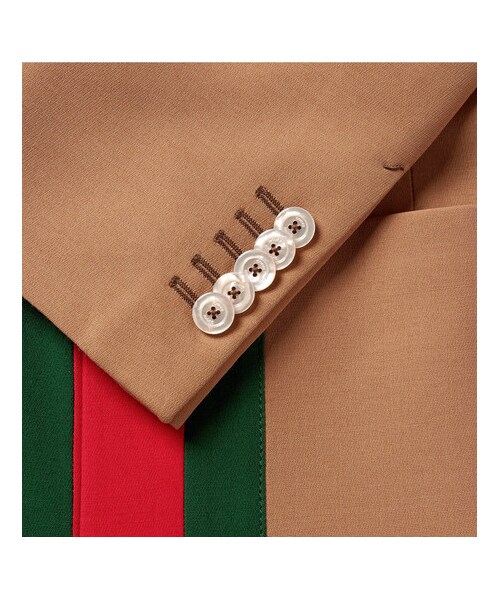 GUCCI グッチ 3つ釦シングルスーツ 46 チェーンストライプ 上襟切り返し グッチ GUCCI ネクタイ レジメンタルストライプ シルク ネクタイ