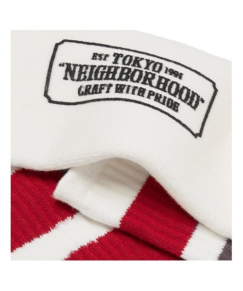 NEIGHBORHOOD(ネイバーフッド)の「Neighborhood Three-Pack Striped Cotton-Blend Socks(ソックス/靴下・メンズ・White・one size)」の2枚目の写真