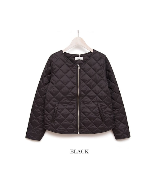 Sheson(シーズン)の「Sheson(シーズン)ダイヤキルト インナージャケット(ダウンジャケット/コート・レディース・カーキ/ベージュ/イエロー/ダークレッド/ブラック・FREE)」の2枚目の写真